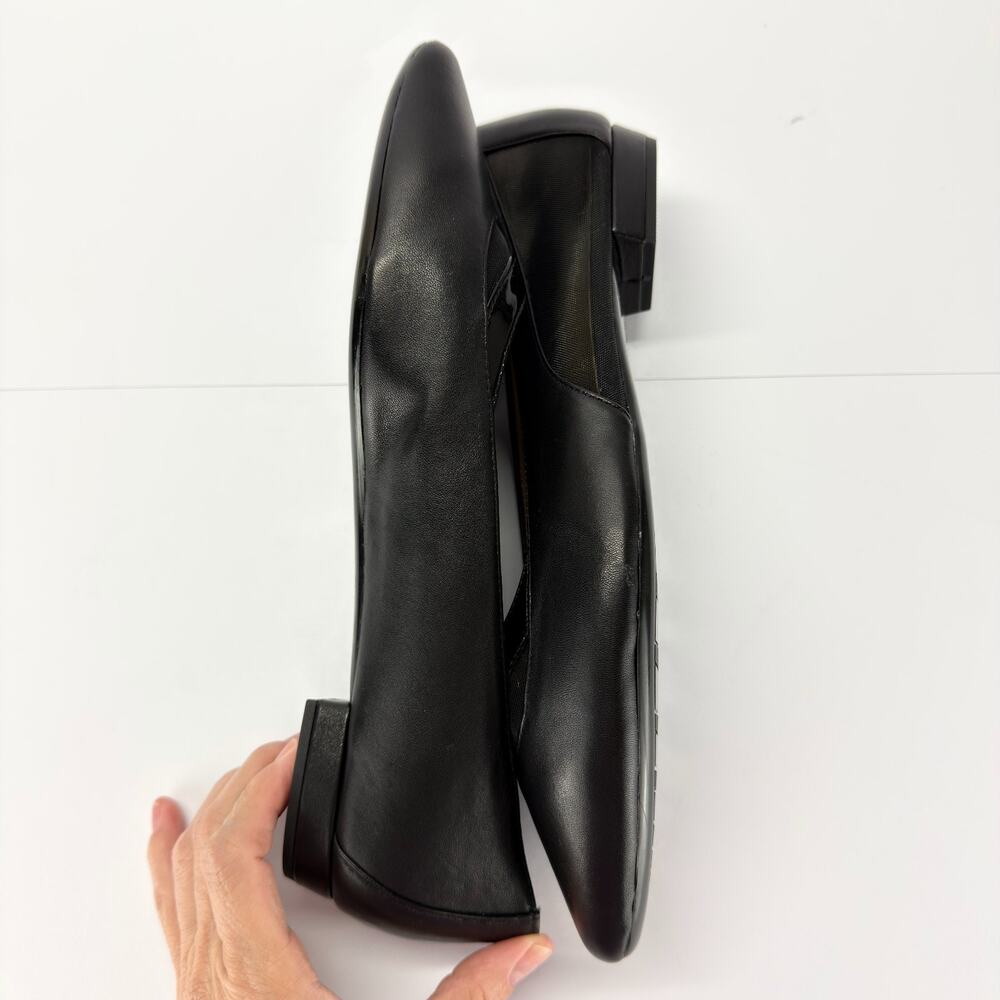 Neiman Marcus Leather Mesh Flats Women Sz 8.5M Slip-On Pointed Toe Office Casual - Picture 6 of 12